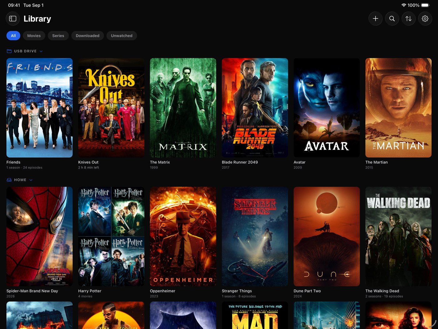 Home Video Player library with cover art